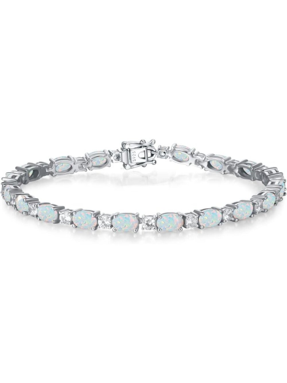Women's Multicolor 7 Inches Sterling Silver Birthstone Tennis Bracelet Jewelry